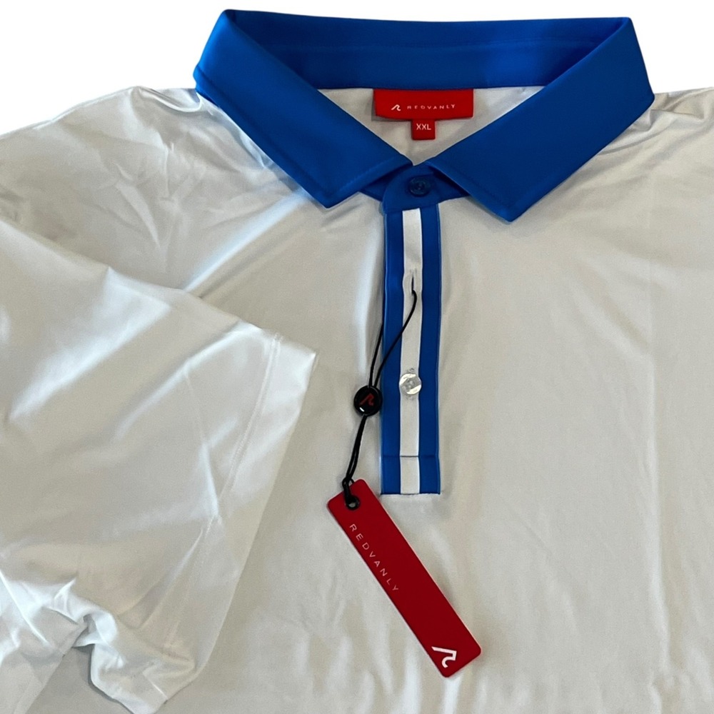 NWT Redvanly Monroe Polo‎ Shirt Mens XXL Bright White Golf Stretch Performance